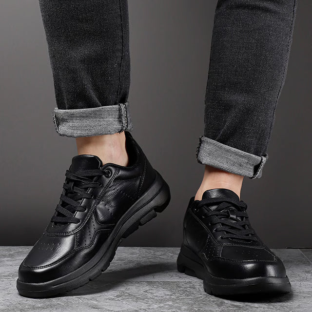 Casual Men's Sneakers Breathable Leather, Non-Slip & Comfortable Shoes
