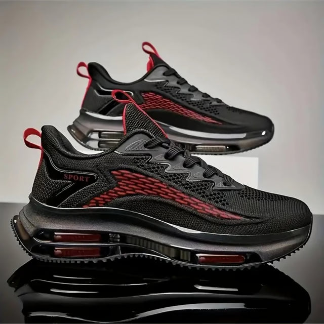 Men's Casual Red Platform Basketball Sneakers – Sport & Walking Shoes