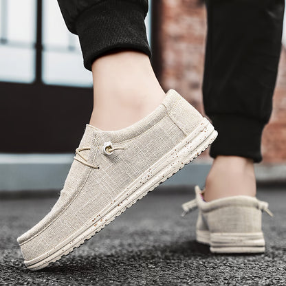 Casual Men's Shoes Breathable Canvas Loafers & Lightweight Walking Sneakers