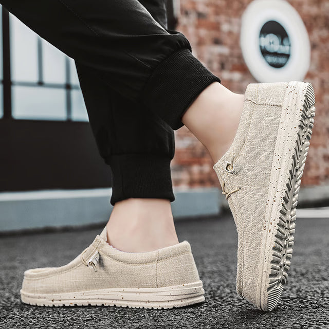 Casual Men's Shoes Breathable Canvas Loafers & Lightweight Walking Sneakers