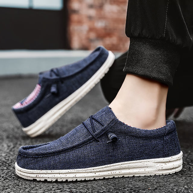 Casual Men's Shoes Breathable Canvas Loafers & Lightweight Walking Sneakers