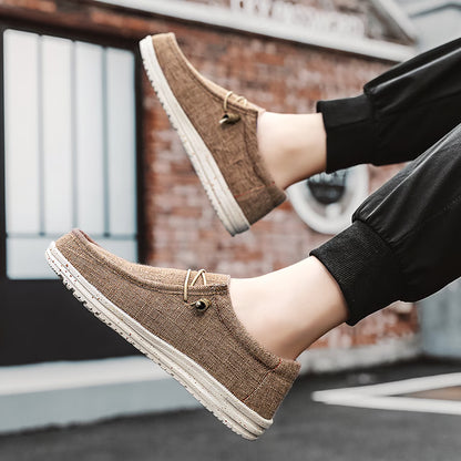 Casual Men's Shoes Breathable Canvas Loafers & Lightweight Walking Sneakers