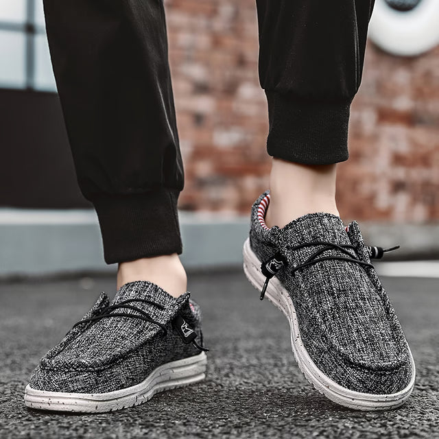 Casual Men's Shoes Breathable Canvas Loafers & Lightweight Walking Sneakers