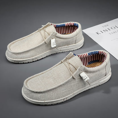 Casual Men's Shoes Breathable Canvas Loafers & Lightweight Walking Sneakers