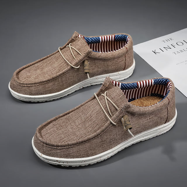 Casual Men's Shoes Breathable Canvas Loafers & Lightweight Walking Sneakers