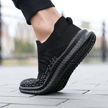 Mens Breathable Walking Shoes Lightweight Slip On Sneakers Casual Outdoor Comfort
