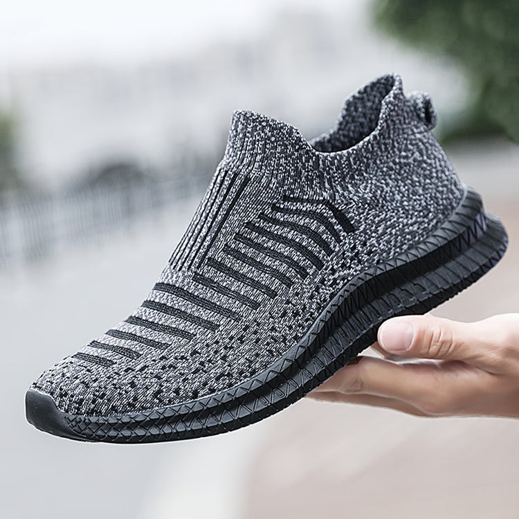 Mens Breathable Walking Shoes Lightweight Slip On Sneakers Casual Outdoor Comfort