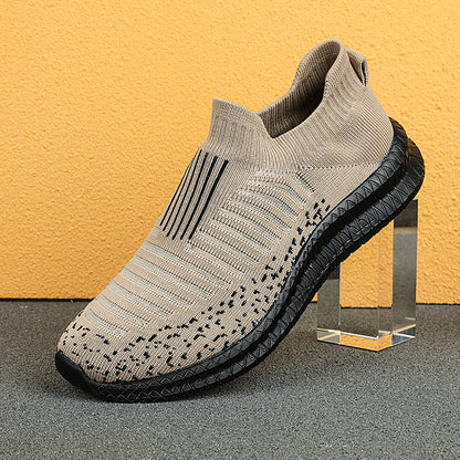 Mens Breathable Walking Shoes Lightweight Slip On Sneakers Casual Outdoor Comfort