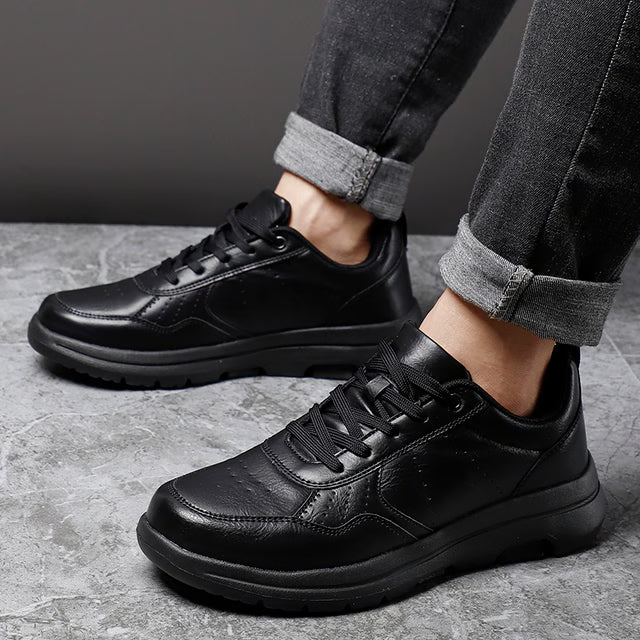 Casual Men's Sneakers  Breathable Leather, Non-Slip & Comfortable Shoes