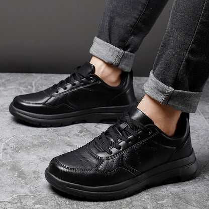 Casual Men's Sneakers  Breathable Leather, Non-Slip & Comfortable Shoes