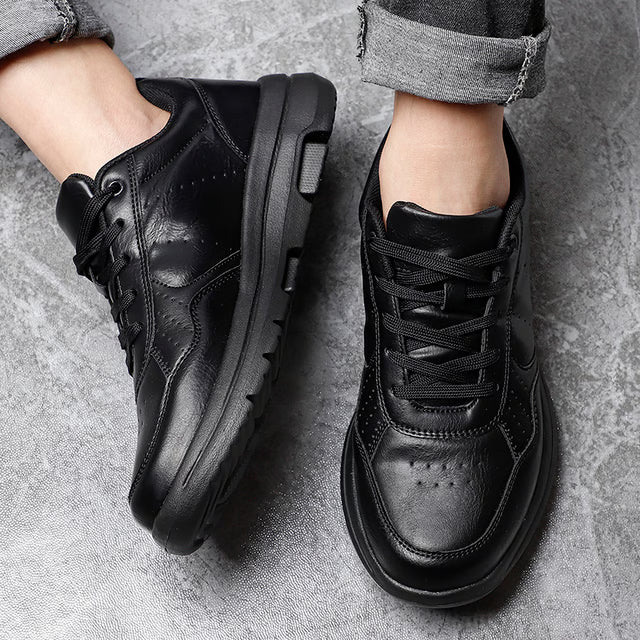 Casual Men's Sneakers  Breathable Leather, Non-Slip & Comfortable Shoes