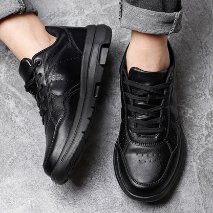 Casual Men's Sneakers  Breathable Leather, Non-Slip & Comfortable Shoes