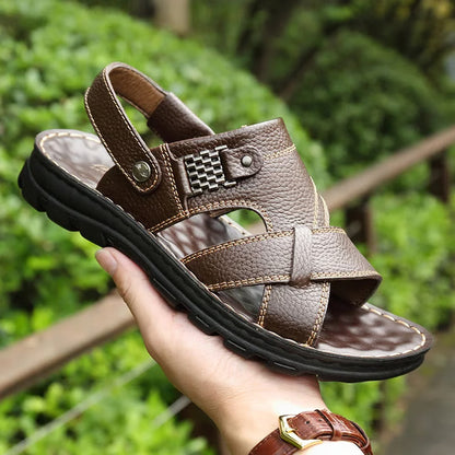 Men's Leather Sandals Soft Comfort, Breathable & Non-Slip Outdoor Shoes