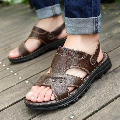 Men's Leather Sandals Soft Comfort, Breathable & Non-Slip Outdoor Shoes