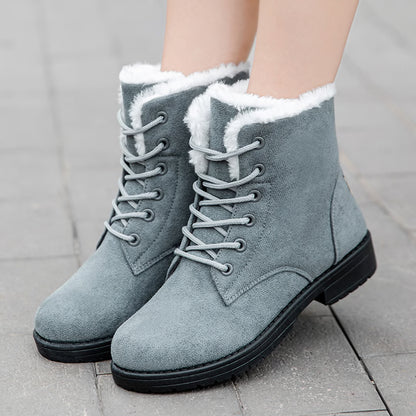 Women's Flat Platform Boots Plush, Warm & Cozy Winter Shoes