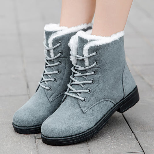Women's Flat Platform Boots Plush, Warm & Cozy Winter Shoes