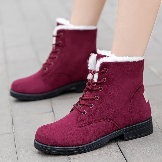Women's Flat Platform Boots Plush, Warm & Cozy Winter Shoes