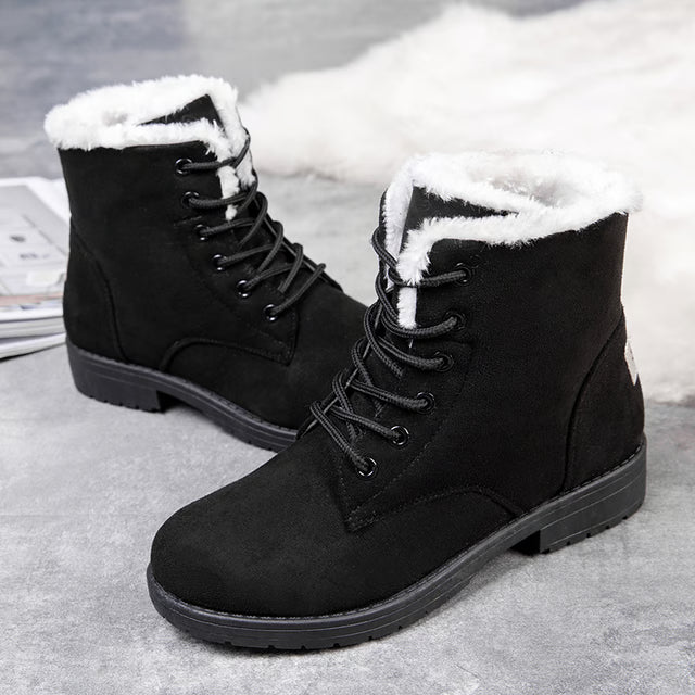 Women's Flat Platform Boots Plush, Warm & Cozy Winter Shoes