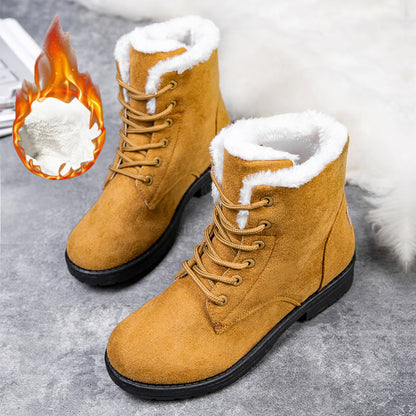 Women's Flat Platform Boots Plush, Warm & Cozy Winter Shoes