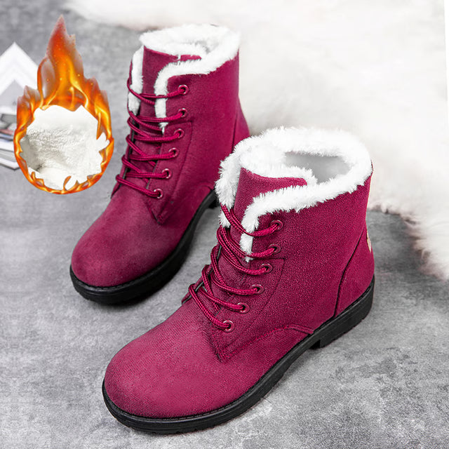 Women's Flat Platform Boots Plush, Warm & Cozy Winter Shoes