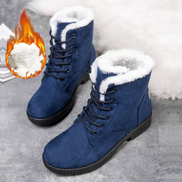 Women's Flat Platform Boots Plush, Warm & Cozy Winter Shoes