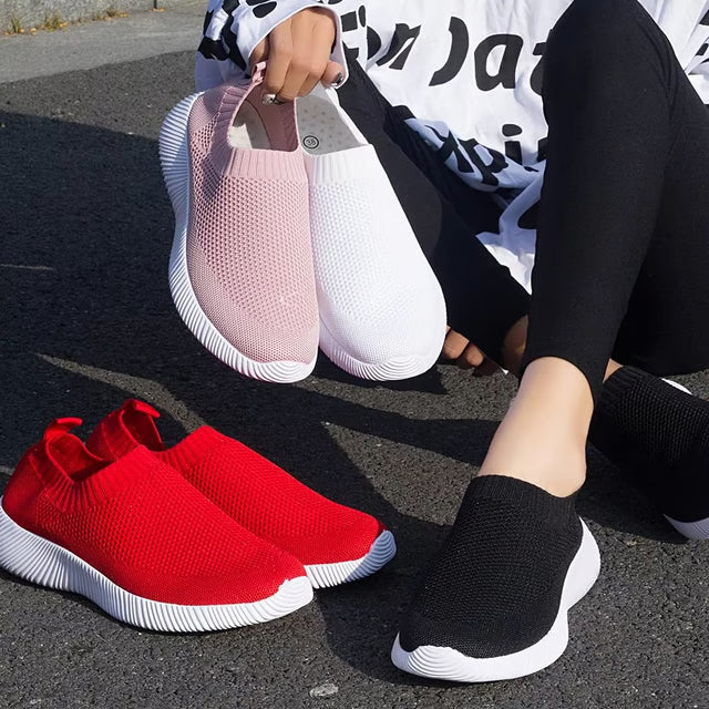 Women's Breathable Slip On Sock Sneakers Knit Walking Shoes