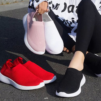 Women's Breathable Slip On Sock Sneakers Knit Walking Shoes