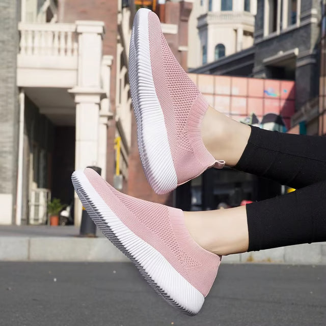 Women's Breathable Slip On Sock Sneakers Knit Walking Shoes