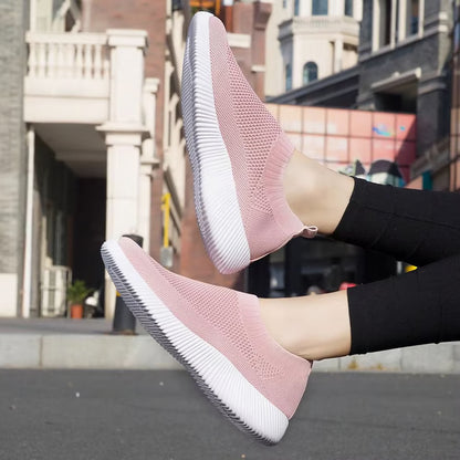 Women's Breathable Slip On Sock Sneakers Knit Walking Shoes