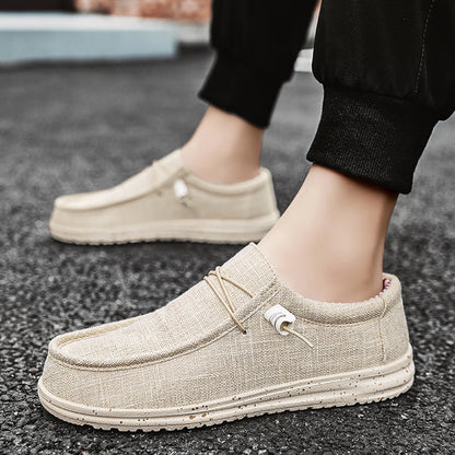 Casual Men's Shoes Breathable Canvas Loafers & Lightweight Walking Sneakers