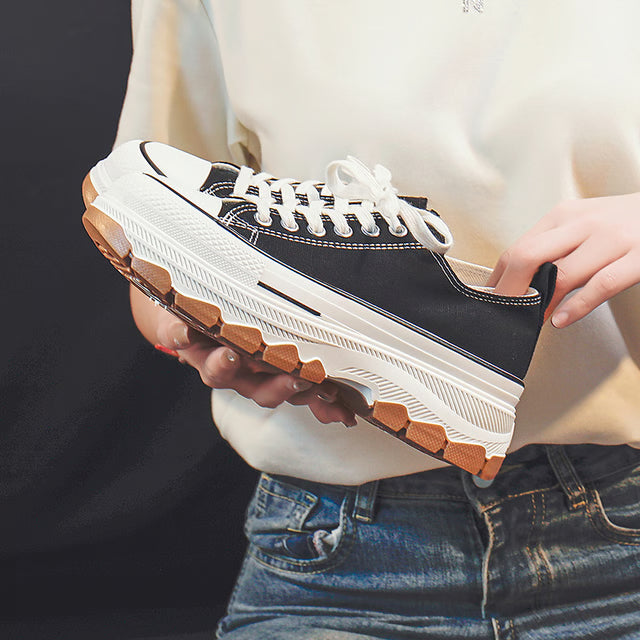 Women's Casual Canvas Sneakers Breathable High-Platform Summer Shoes