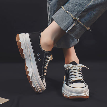 Women's Casual Canvas Sneakers Breathable High-Platform Summer Shoes