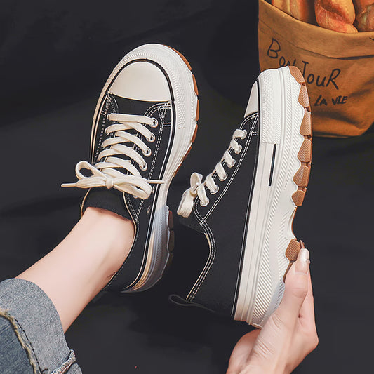 Women's Casual Canvas Sneakers Breathable High-Platform Summer Shoes